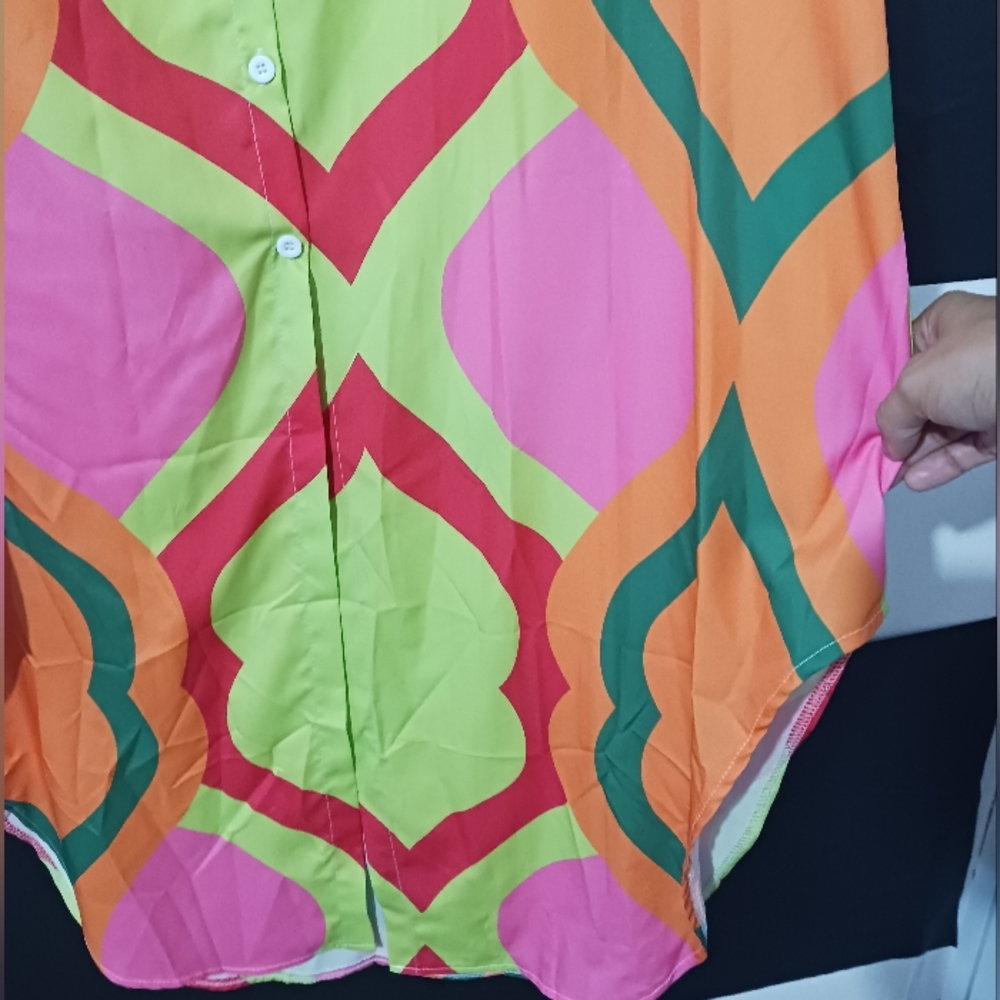 NEW Women Multicolor casual buttoned maxi dress - Picture 7 of 13